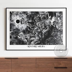 Berserk Manga Poster, Kentaro Miura Art Print, Japanese Anime Wall Art Gifts, A3/A4/A5 Framed Posters