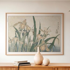 Hokusai Flower Ukiyo-e Print: Japanese Art Poster, Nature-Inspired Decor