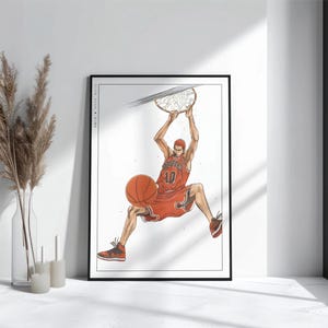 Pôster do mangá Slam Dunk | Arte impressa de Takehiko Inoue, presentes de arte de parede de anime japonês, pôsteres emoldurados A3/A4/A5