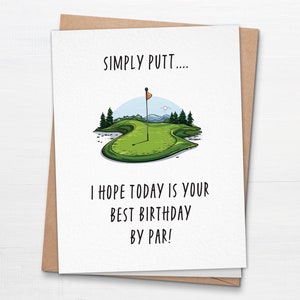 Carte d'anniversaire drôle pour golfeur - carte de voeux pour amateur de golf, carte d'anniversaire sportive pour papa