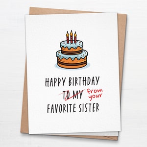 Carte de voeux Joyeux anniversaire à ma sœur préférée - Carte de vœux