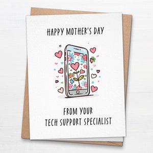 Funny Mother's Day Card, Tech Support Specialist, Old Lady Mom Greeting Greeting Card