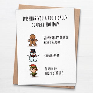 Vacances politiquement correctes - carte de Noël pliée - carte de Noël politique - carte de voeux drôle de vacances