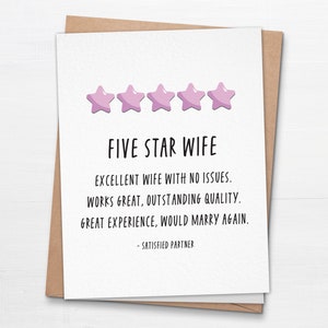 Femme cinq étoiles - jolie carte d'anniversaire, drôle de carte de Saint-Valentin