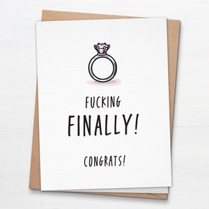ENFIN ! Carte de mariage drôle de contractions - carte de voeux drôle de jeunes mariés