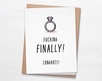 FINALLY! Funny Contratulations Wedding Card - Funny Newlyweds Greeting Card