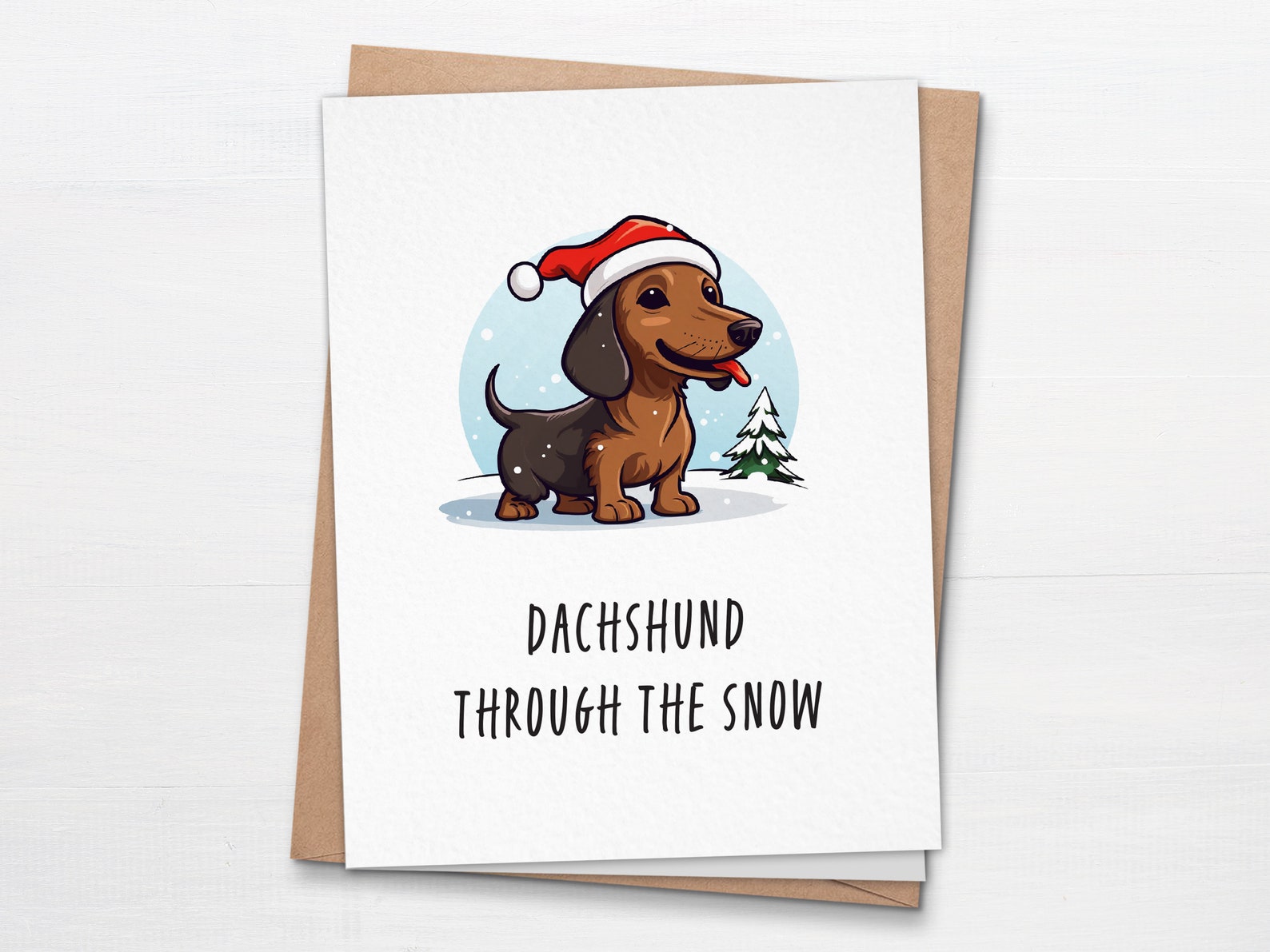 Funny Dog Christmas Card – “dachshund Through the Snow” – Cute Holiday ...