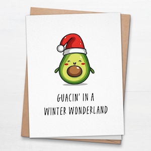 Guacin 'In A Winter Wonderland - Carte de Noël pliée - Jolie carte de guacamole - Carte de voeux drôle de vacances