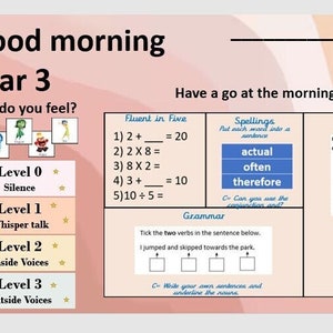 Tâches de démarrage du matin, 3e année