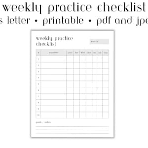 Weekly Music Practice Planner for Professional Musicians, Music Students, Music Teachers, and More | Digital and Printable Planner
