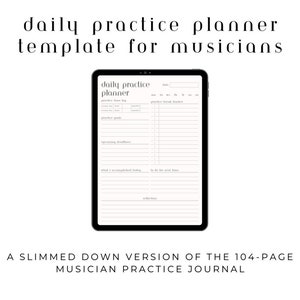 Daily Practice Log and Digital Planner for Musicians | iPad and GoodNotes Compatible