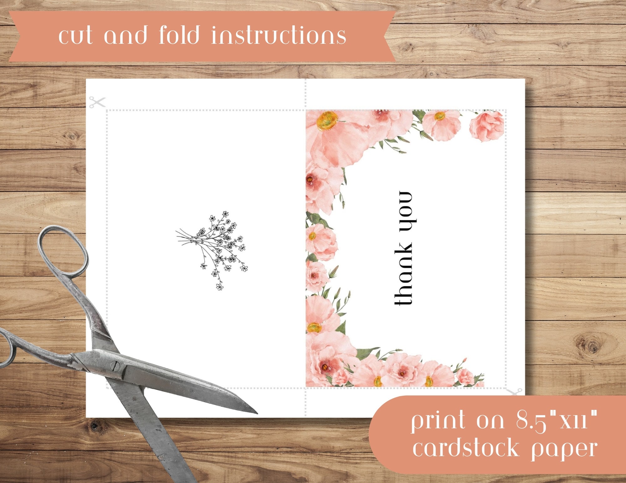 Thank You Card Printable | General Thank You Card | Digital Card ...