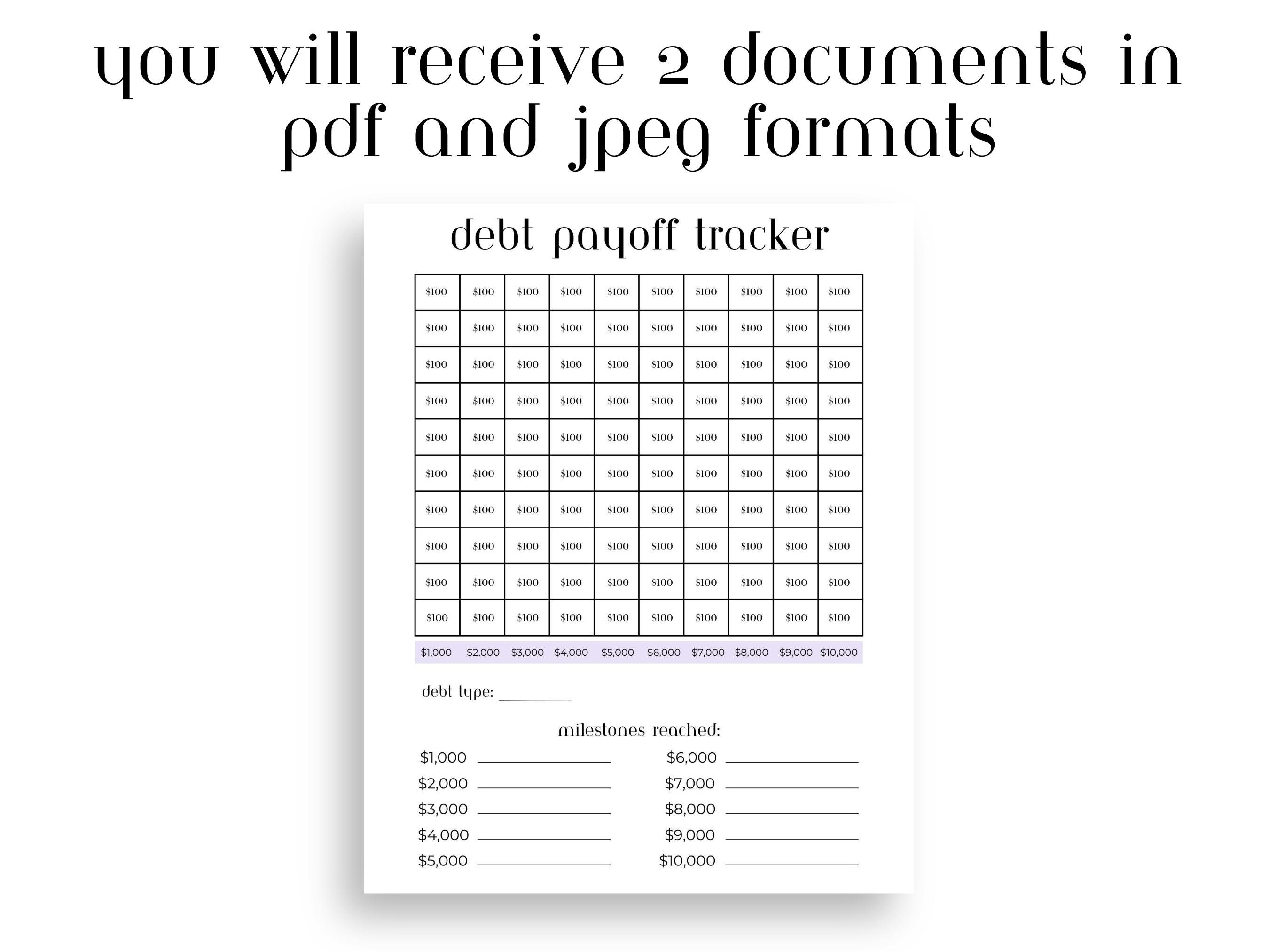 Debt Payoff Tracker Chart Printable Debt Planner Available in PDF and