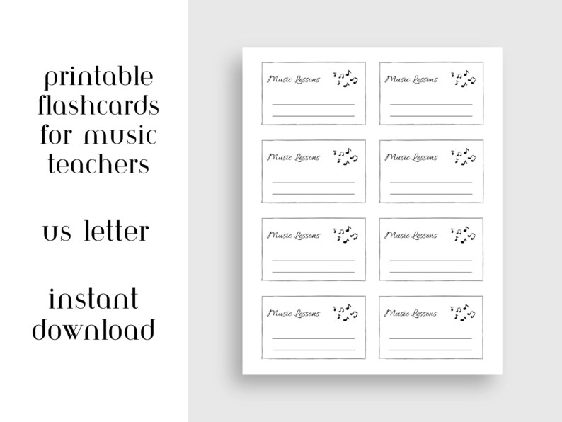 Printable Flashcards for Music Teachers Music Lessons Digital Printable Flashcards for Music Teachers Music Lessons Digital