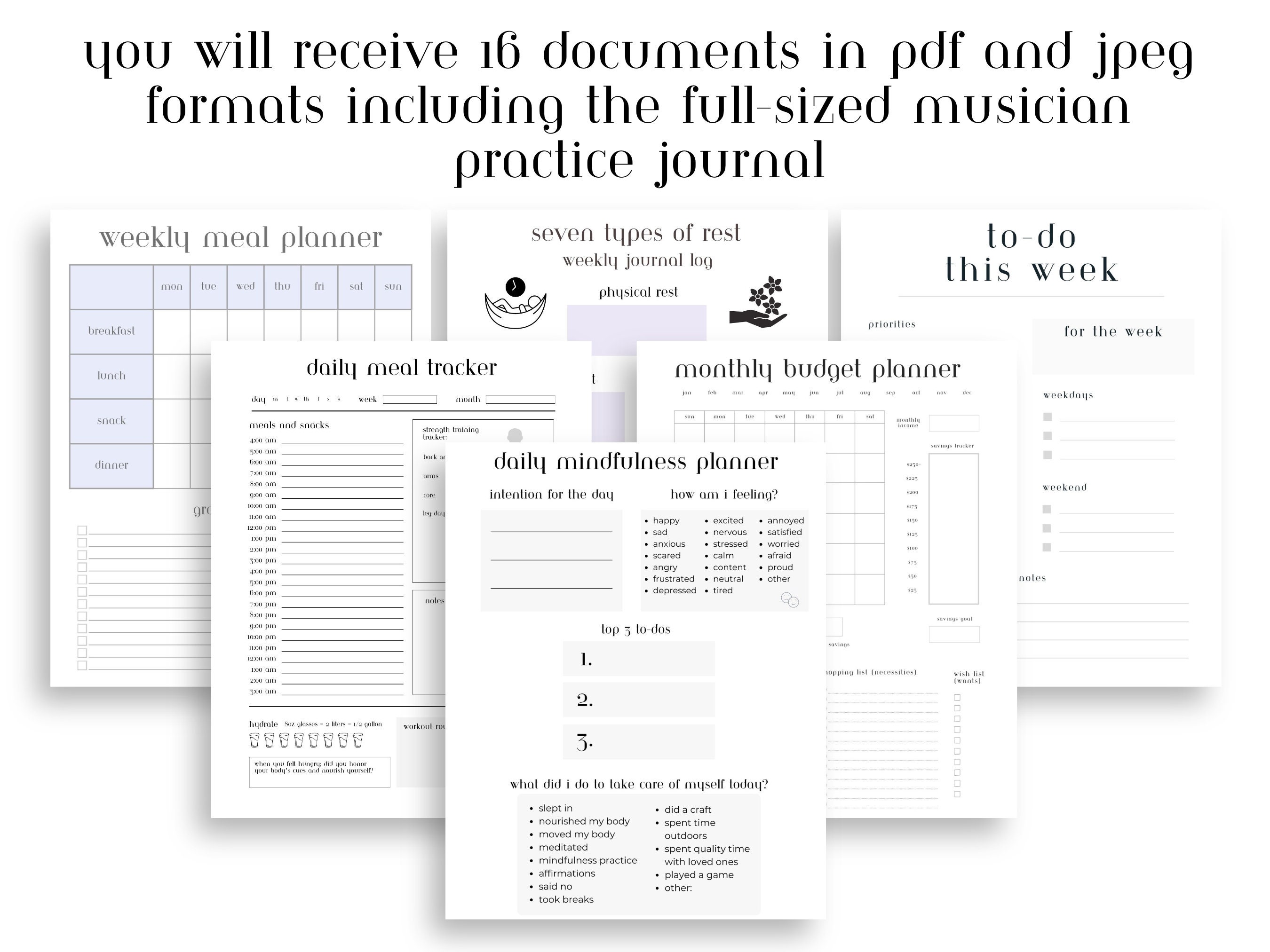 Health and Wellness Digital Planner Bundle | Contains Planner Templates ...
