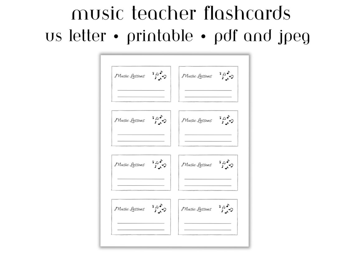 Printable Flashcards for Music Teachers Music Lessons Digital Resource ...
