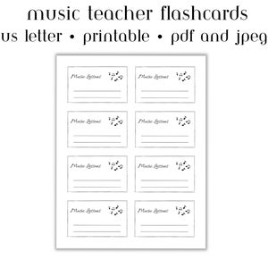 Printable Flashcards for Music Teachers | Music Lessons Digital Resource | Available in PDF and JPEG formats