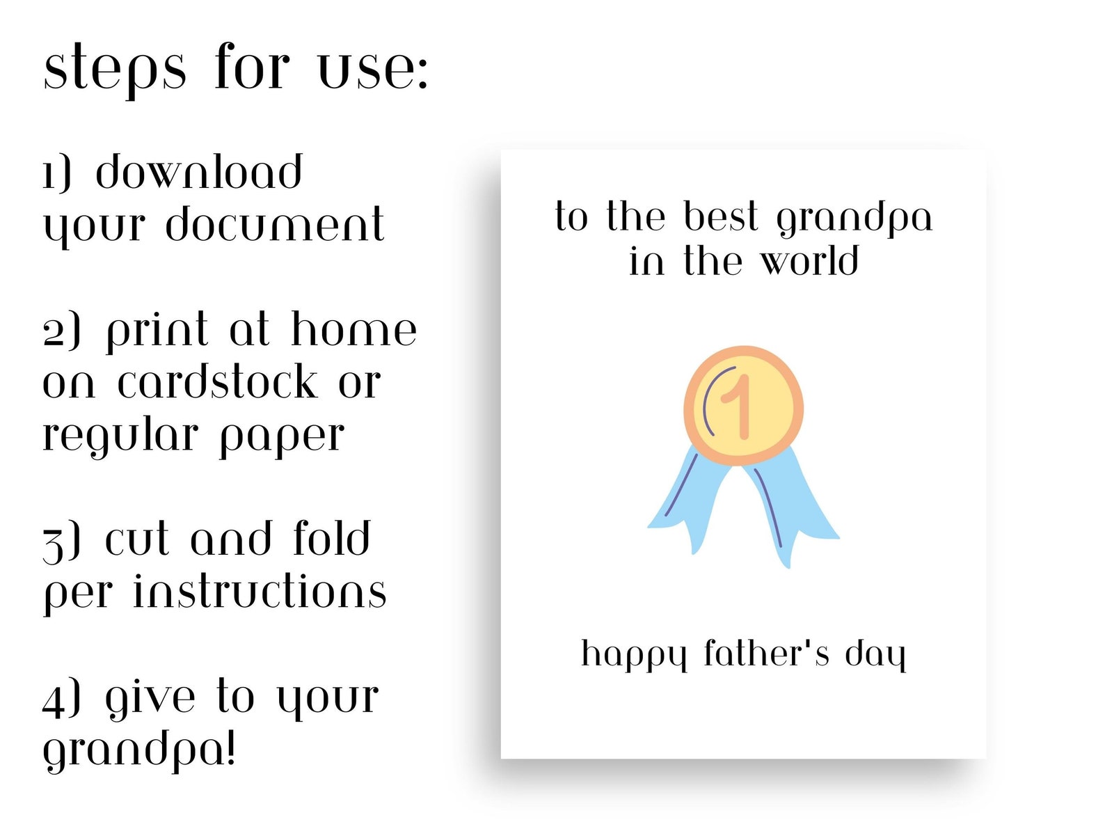 Father's Day Card for Grandpa Printable | Gift for Grandpa | Digital ...