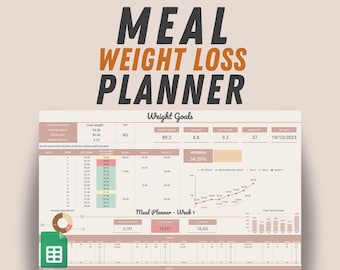 Weight Loss Tracker: Digital Meal Planner for Google Sheets (Digital Download)