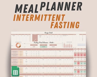 Ultimate Meal Planner & Intermittent Fasting Tracker for Google Sheets (Digital Download)