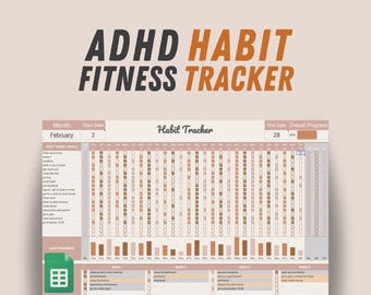 ADHD Planner & Habit Tracker: Google Sheets Excel Spreadsheet (Digital Download)