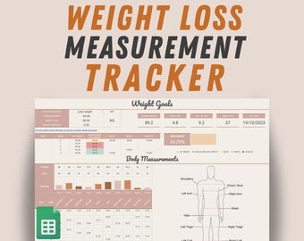 Weight Loss Tracker: Body Measurements & Habit Tracking (Google Sheets)