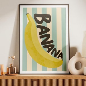 Banana print banana wall print banana kitchen art print banana decor banana poster botanical print banana painting tropical fruit print
