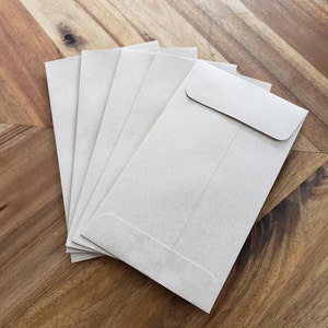 10 White Coin Envelopes, Small Envelopes, Coin Envelopes Set of 10
