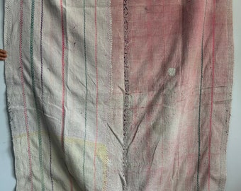 Couette kantha en coton vintage, couvre-lit indien fait main