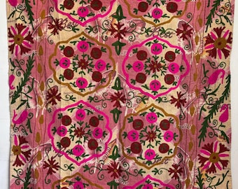 Uzbek suzani Kantha hand embroidered bedspread, blanket quilt home decor styling