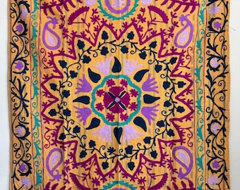 Oezbeekse suzani Kantha handgeborduurde sprei, deken quilt interieur styling