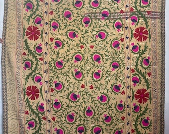 Uzbek suzani Kantha hand embroidered bedspread, blanket quilt home decor styling