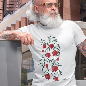 Pomegranate T-shirt, Graphic Pomegranate Tee, Fruit Shirt, Gift For Her, Gift For Him, Top Gift, Foodie Gift, Unisex T-Shirt