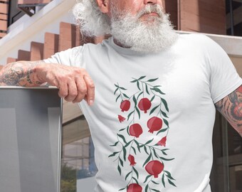 Pomegranate T-shirt, Graphic Pomegranate Tee, Fruit Shirt, Gift For Her, Gift For Him, Top Gift, Foodie Gift, Unisex T-Shirt