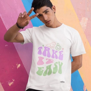 Take It Easy T-Shirt For Women and Men, Comfort Colors T Shirt, Motivational Shirt, Retro Vintage Groovy Graphic Shirt, Unisex Shirt
