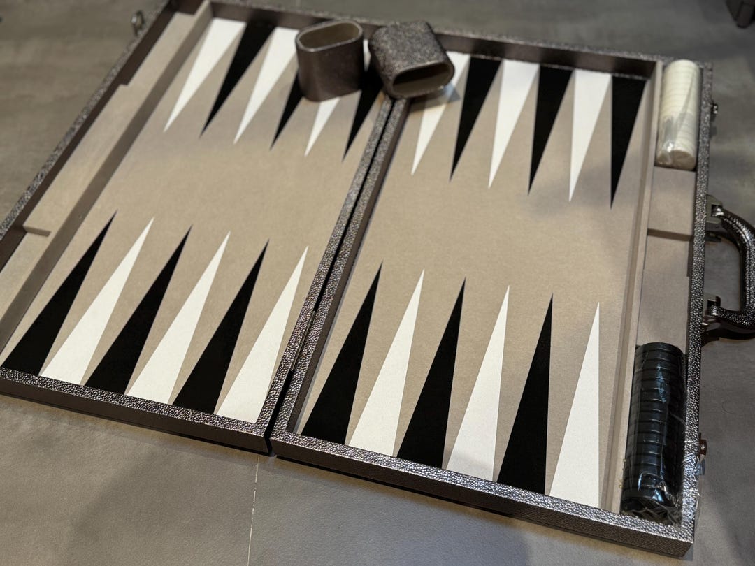 Modern Backgammon Modern Faux Leather Backgammon Set – Portable Strategy Game - Etsy