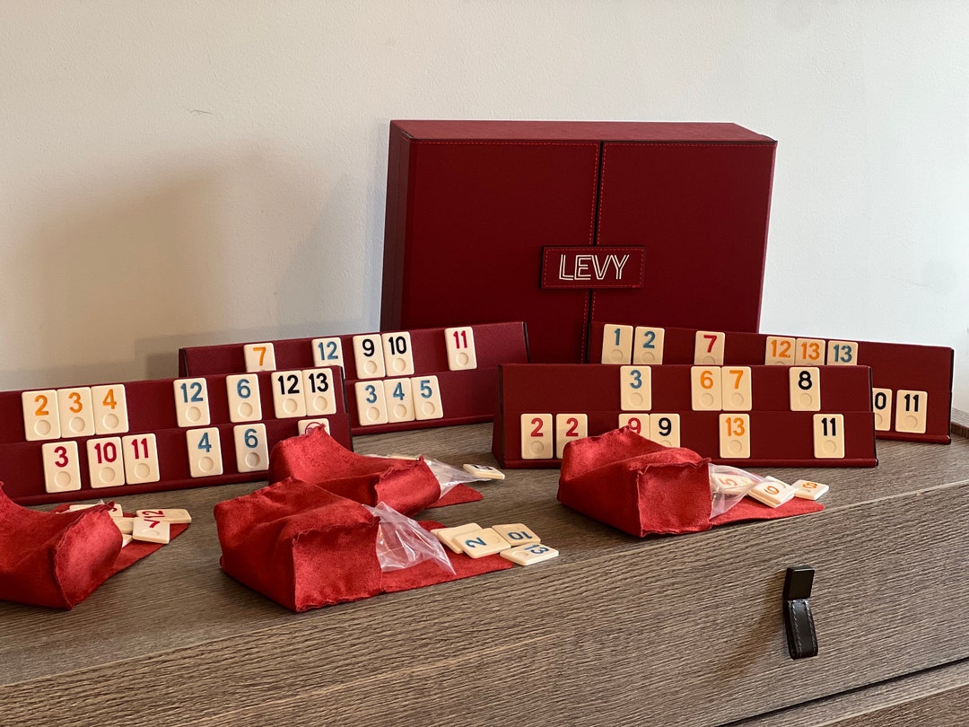 Elite Leather Rummikub Set With Locker, Rummy Board Game, Handmade