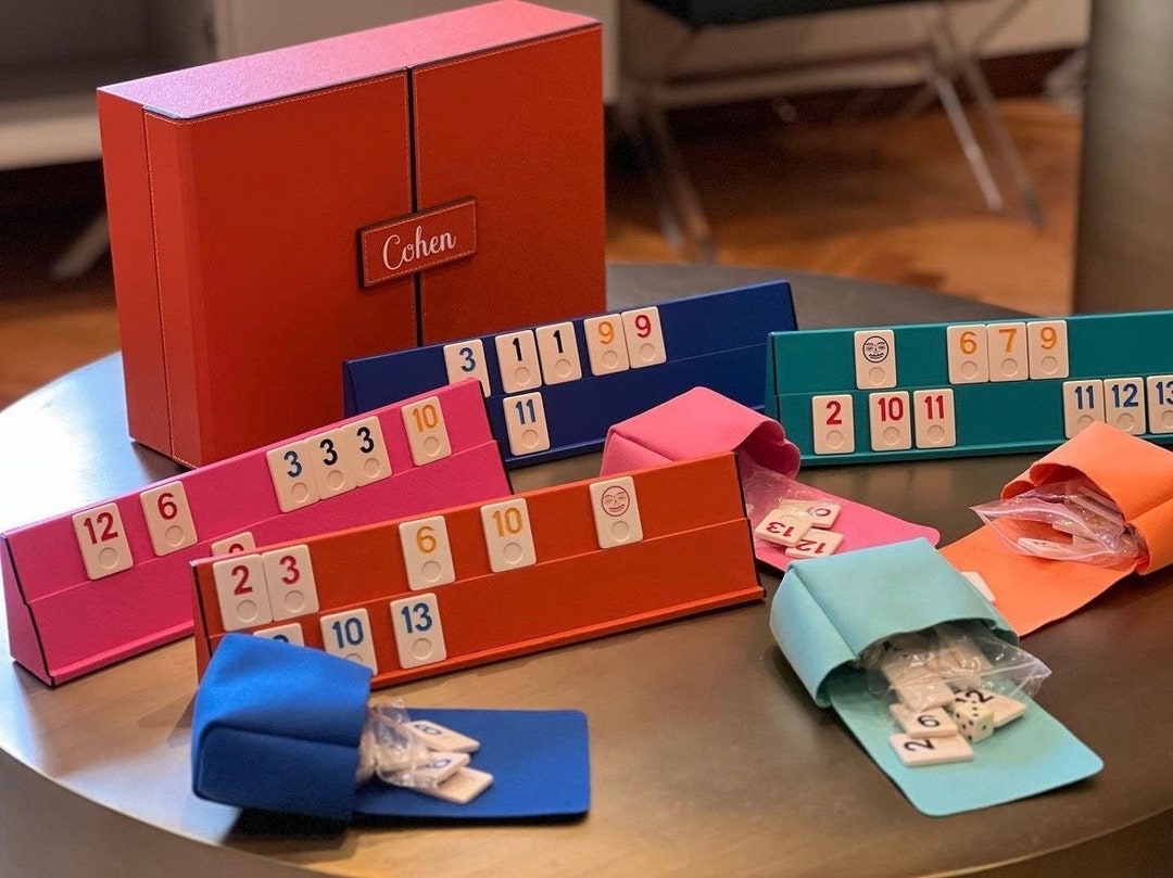 Elite Leather Rummikub Set With Locker, Rummy Board Game, Handmade