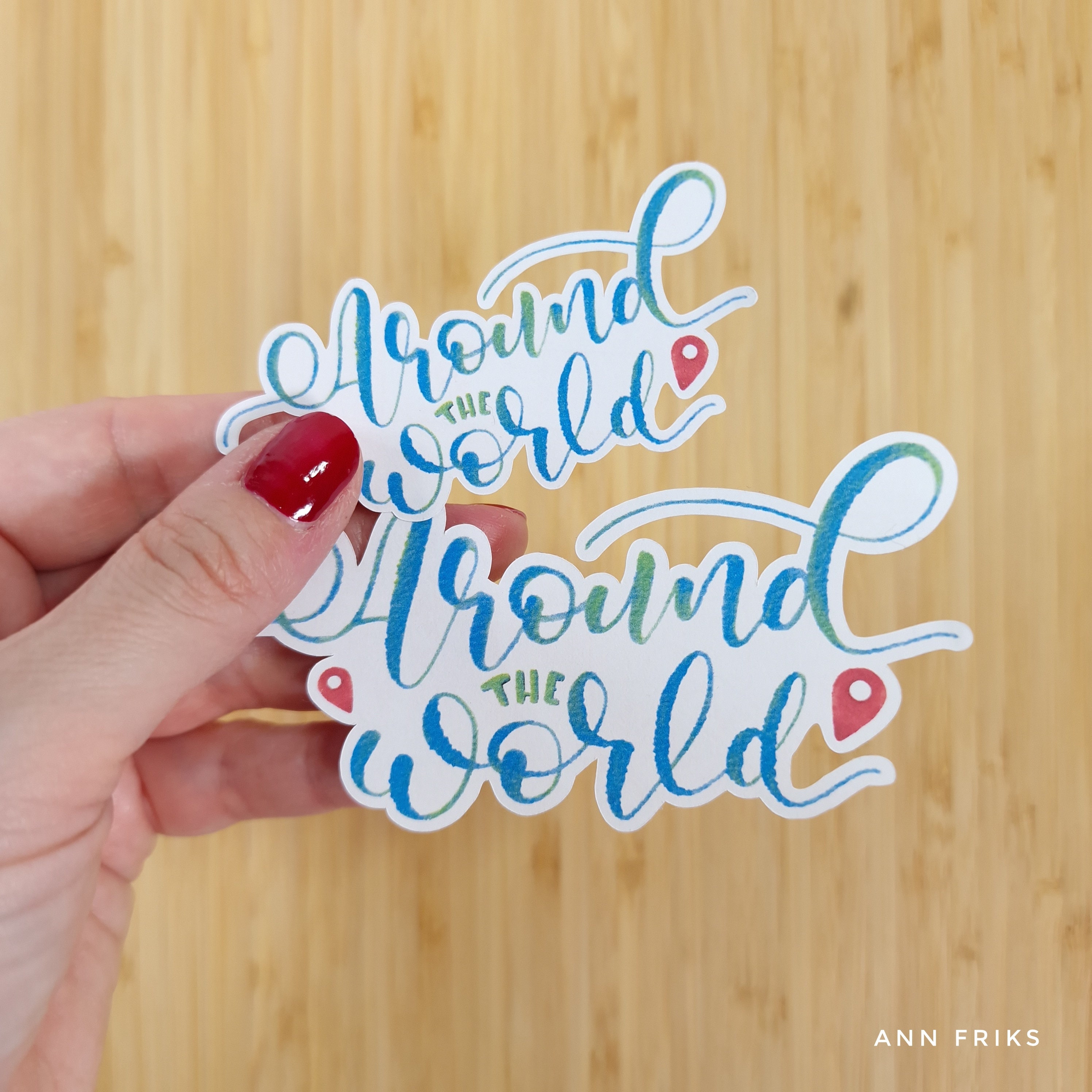 Tezza World Sticker WORLD MAP STICKERS. Handmade Stickers by Ann Friks. Travel Notebook ...