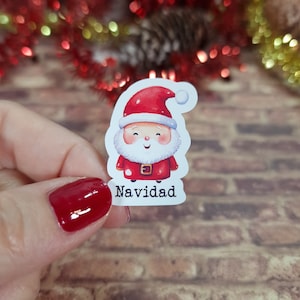 STICKERS de NAVIDAD #1: 2 hojas con 12 pegatinas artesanales cada una, de Papa Noel, Santa Claus, galleta, postales, árbol de Navidad...