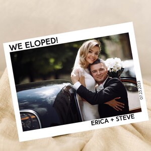 Elopement Announcement, Intimate Wedding Reception, Party Invitation, We Eloped, Editable Template, Instant Download