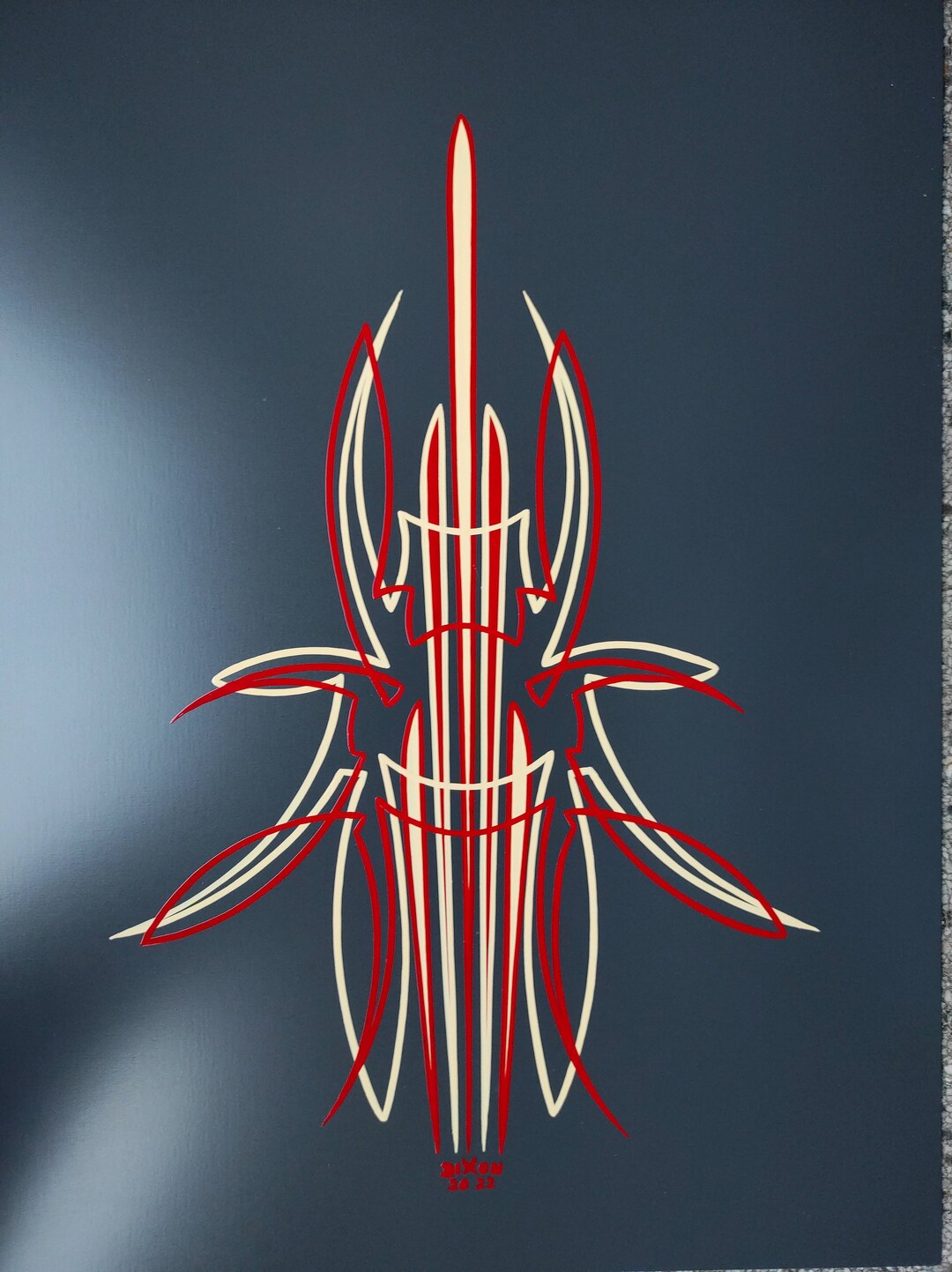 Hand Painted Pinstriping Metal Panel Custody Panel Etsy