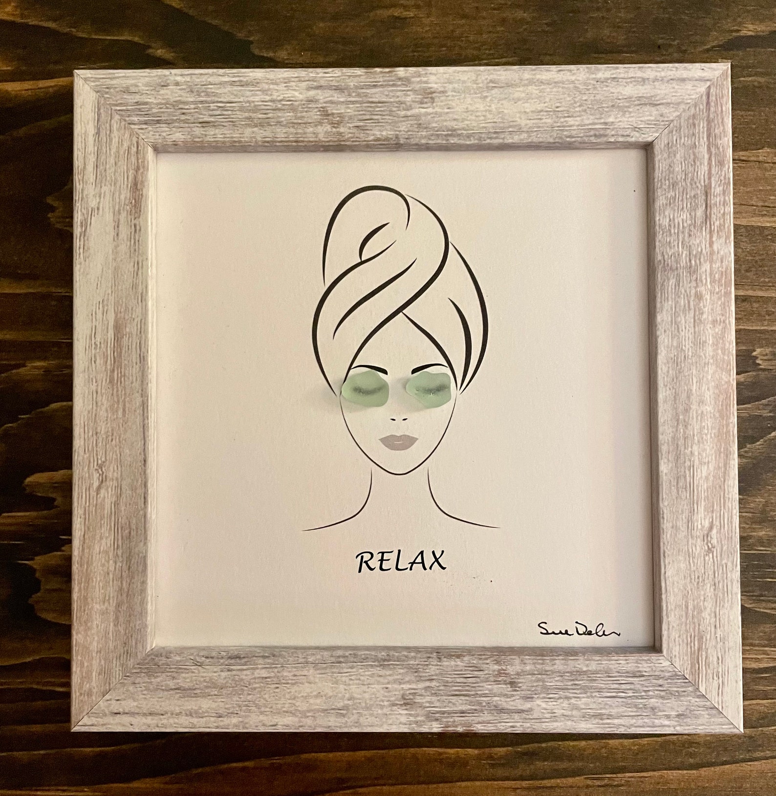 Sea Glass Art Bathroom and Spa Framed Art. Etsy