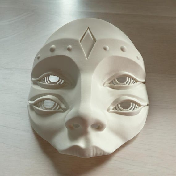 Hellequin Mask 3D Printed Cosplay Horror Mask Wearable Face Mask