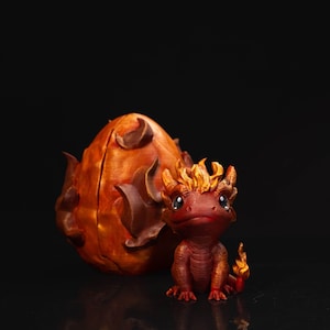 Huevo de Dragón - Fuego / Dragón impreso en 3D