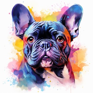 Majestic 10 x Print Watercolour French Bulldog art French Bulldog print French Bulldog watercolour French Bulldog wall art
