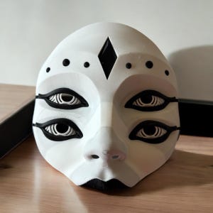 Hellequin Mask 3D Printed Cosplay Horror Mask Wearable Face Mask Oni Mask For   - Unique Japanese Art, japanese mask