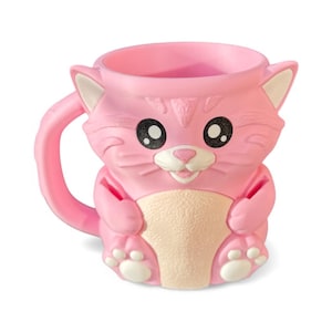 Kuscheltiere Pink the Cat Eis Pint Halter | Umweltfreundlicher 3D-gedruckter Pint Cozy mit Löffelschlitzen | Niedliches Katzen Geschenk für Eiscreme-Liebhaber