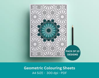 Geometric Colouring Sheets - Set 1 | Printable