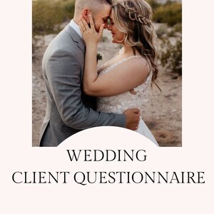 Wedding Day Client Questionnaire